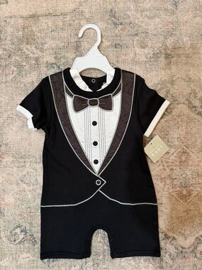 Tux Romper Size 6-12 mo